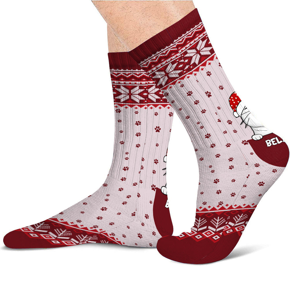Merry Christmas - Personalized Cat Socks