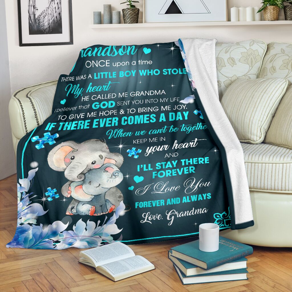 To My Grandson Autism Awareness Blanket 0622