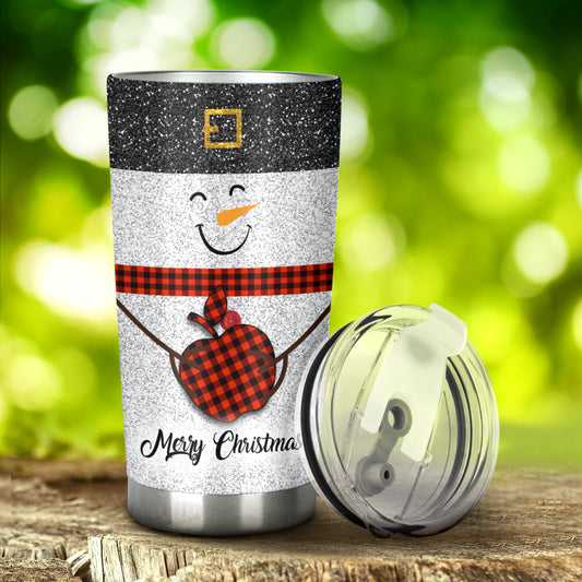 Merry Christmas Faux Glitter Print Teacher Tumbler 0622