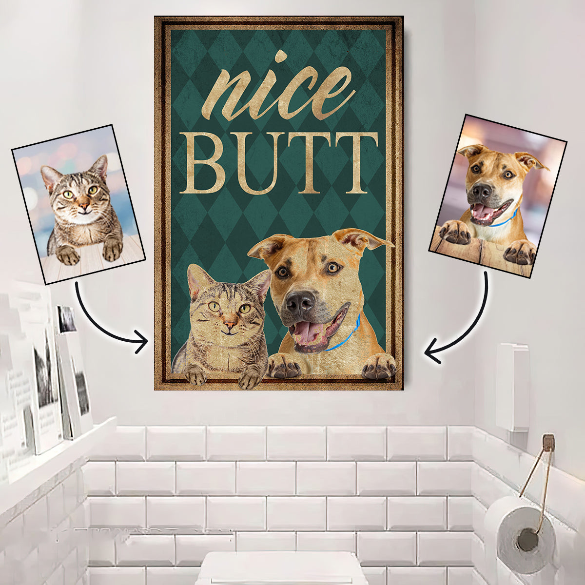 Nice Butt Pet Photo Upload - Personalized Dog Canvas And Poster