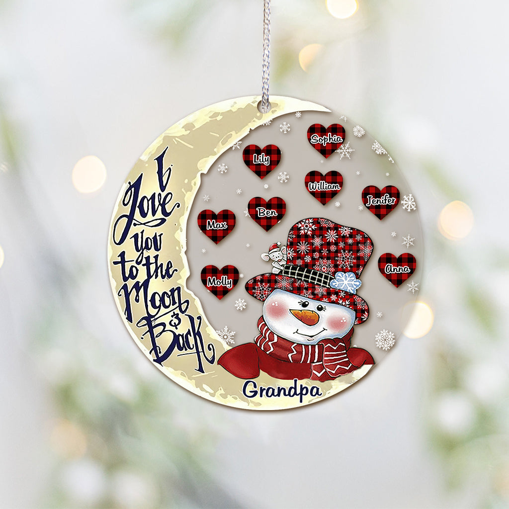 I Love You To The Moon - Gift for grandma, grandpa, mom, dad - Personalized Ornament