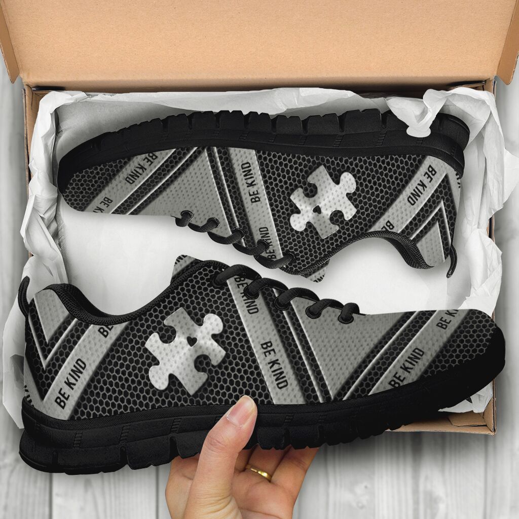 Metallic Pattern Autism Awareness Sneakers 0622