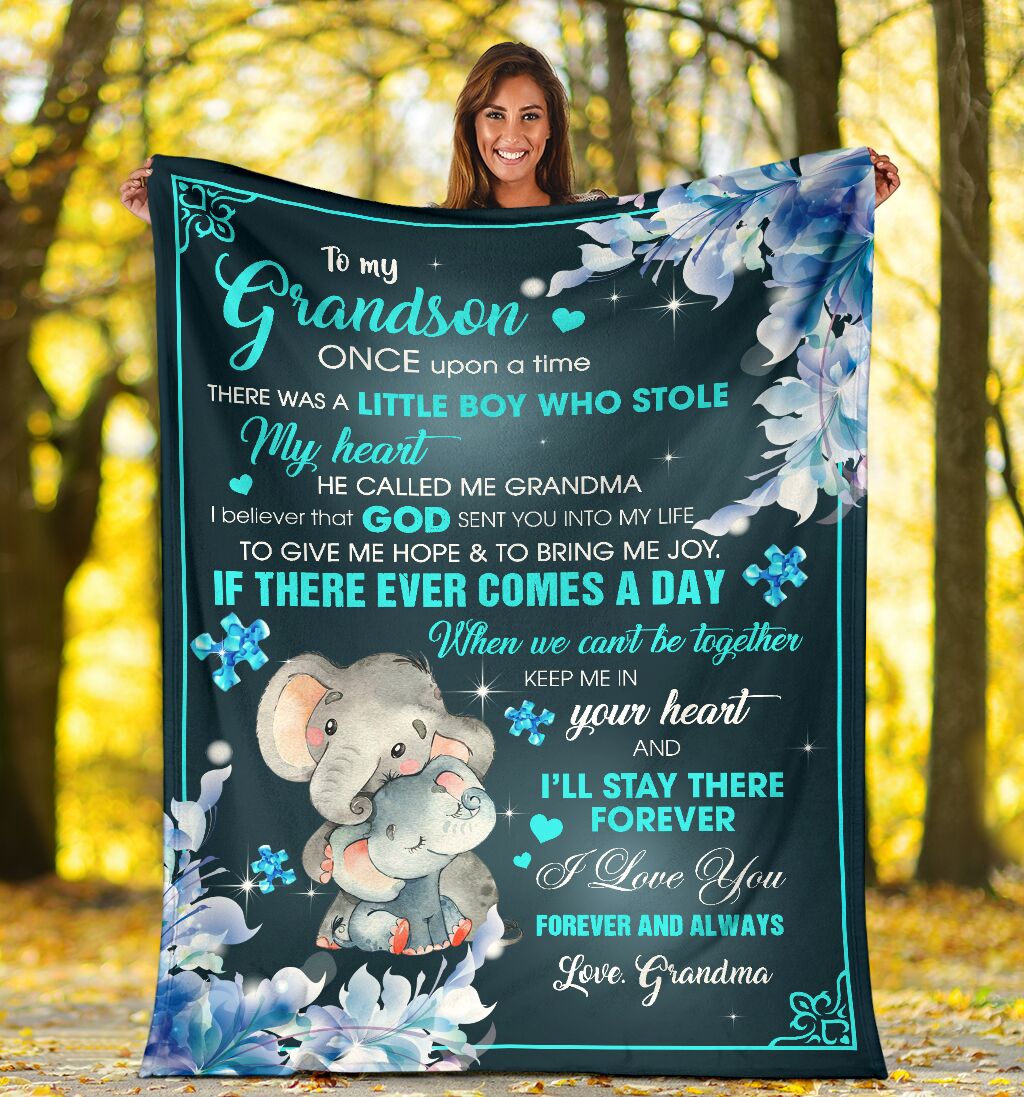 To My Grandson Autism Awareness Blanket 0622