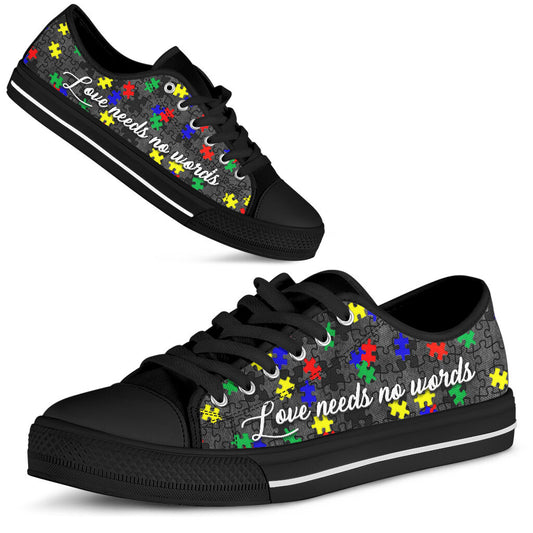 Love Needs No Words Autism Awareness Low Top Shoes 0622