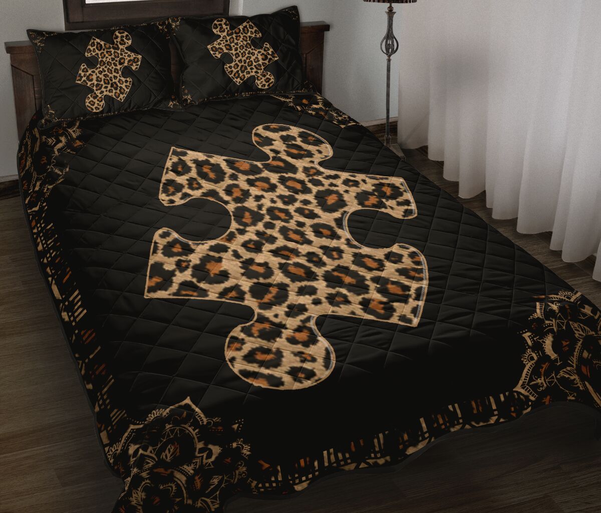 Lovely Puzzle Autism Awareness Quilt Set 0622