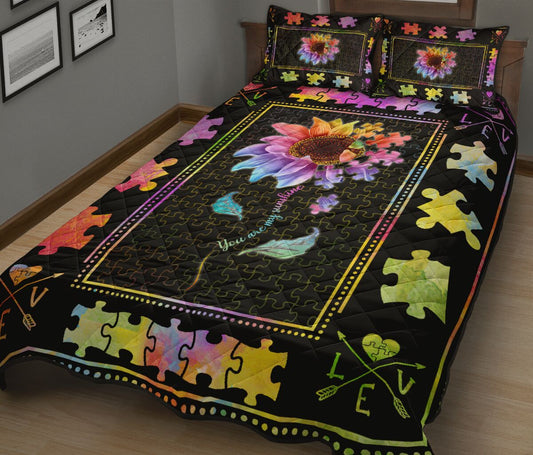You Are My Sunshine Autism Awareness Quilt Set 0622