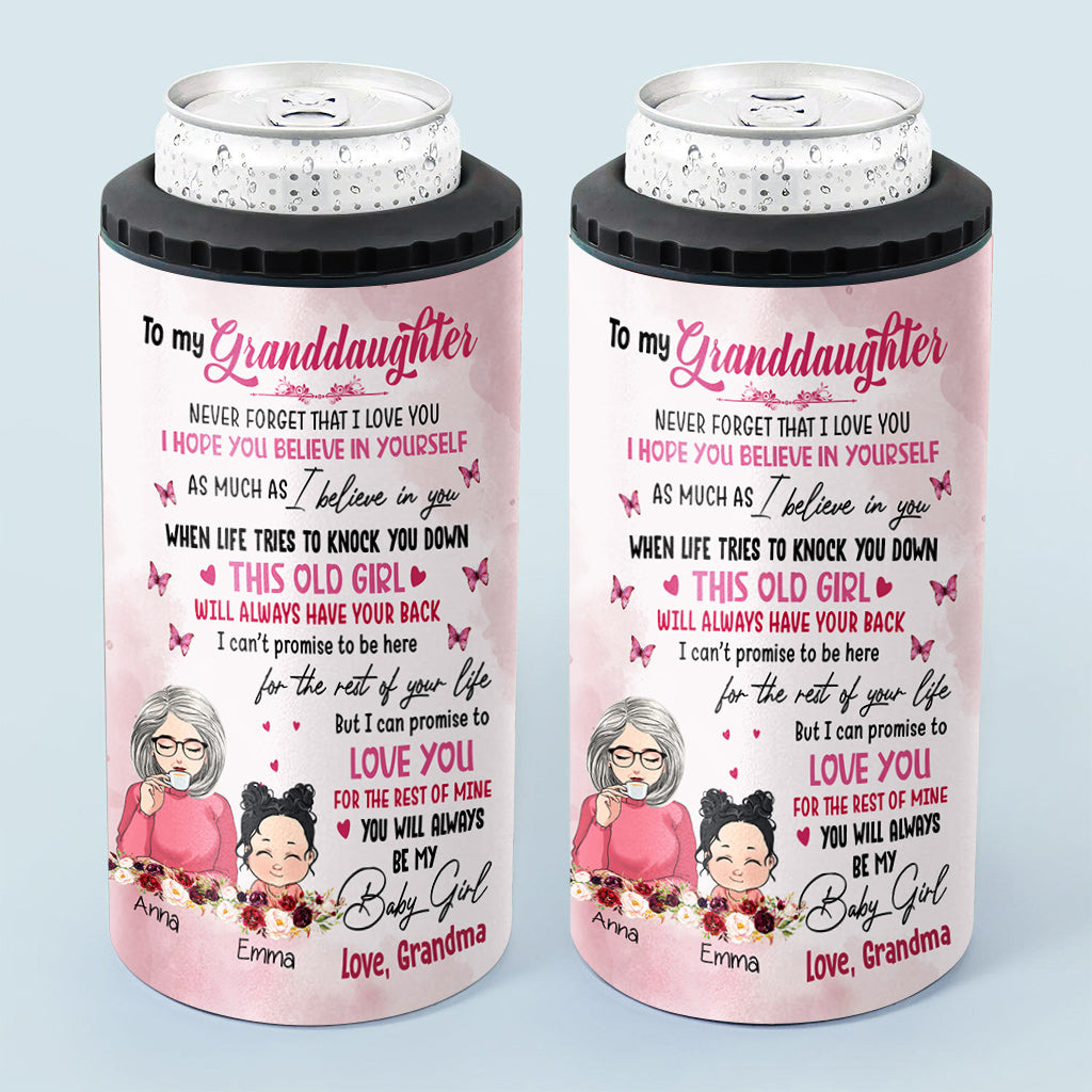 To My Granddaughter - Personalized Grandma Can Cooler