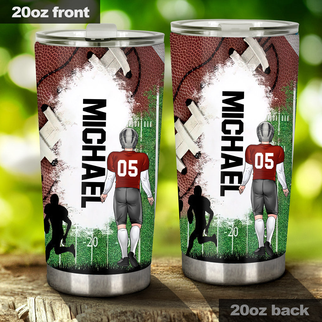 Love Football - Football gift for him, father, husband, son - Personalized Tumbler