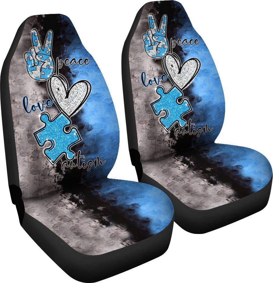 Peace Love Autism Autism Awareness Seat Covers 0622