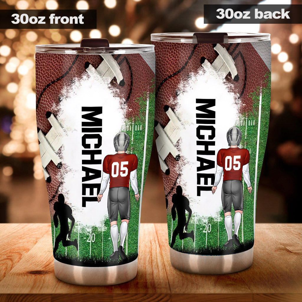 Love Football - Football gift for him, father, husband, son - Personalized Tumbler