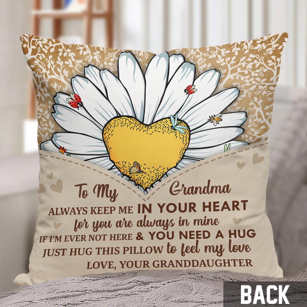 You Are My Sunshine - Gift for grandma, mom, daughter, granddaughter, sister, wife - Personalized Throw Pillow
