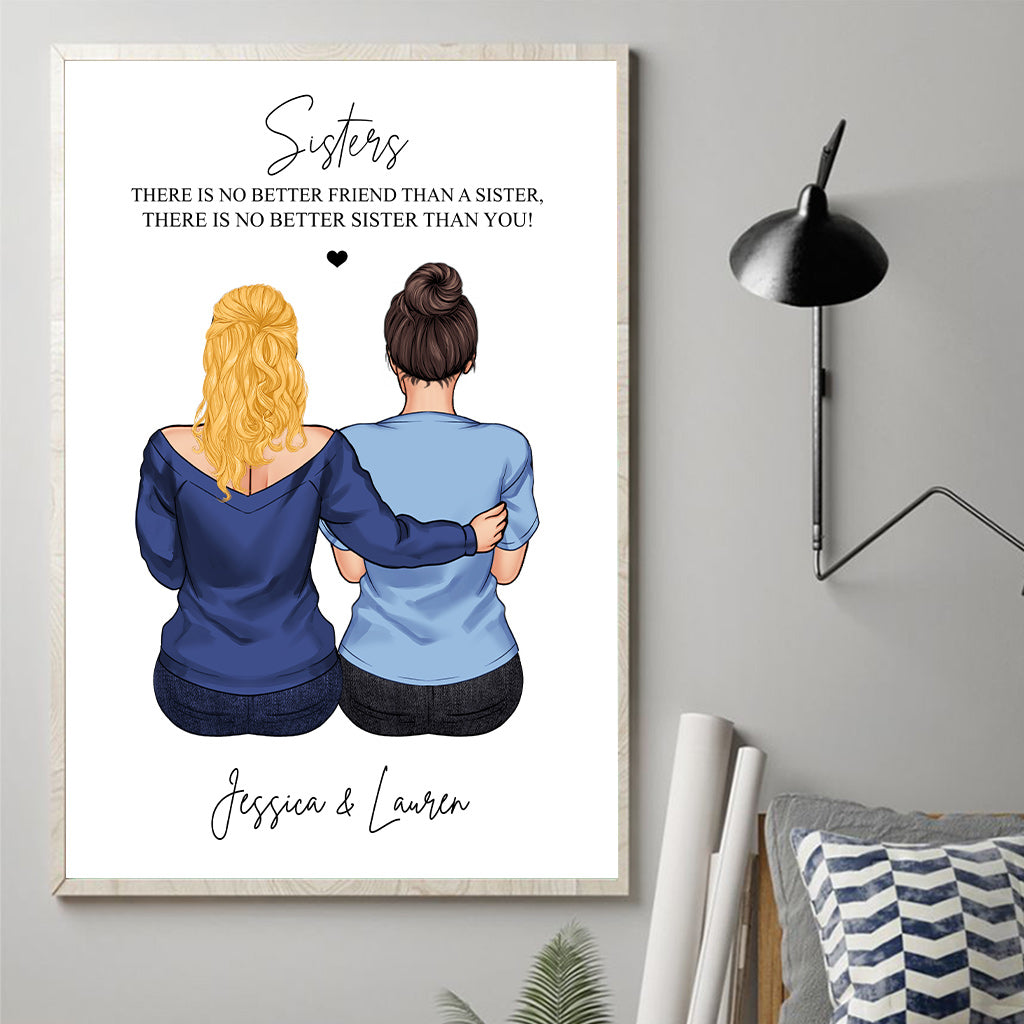 No Better Friend - Personalized Sibling Canvas And Poster