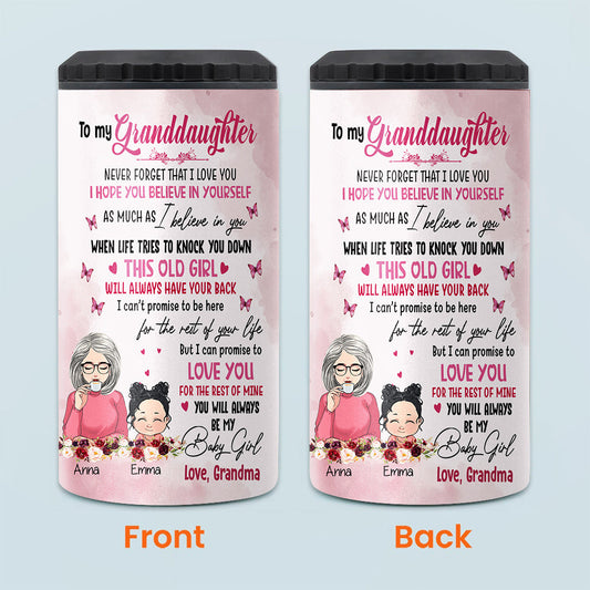 To My Granddaughter - Personalized Grandma Can Cooler