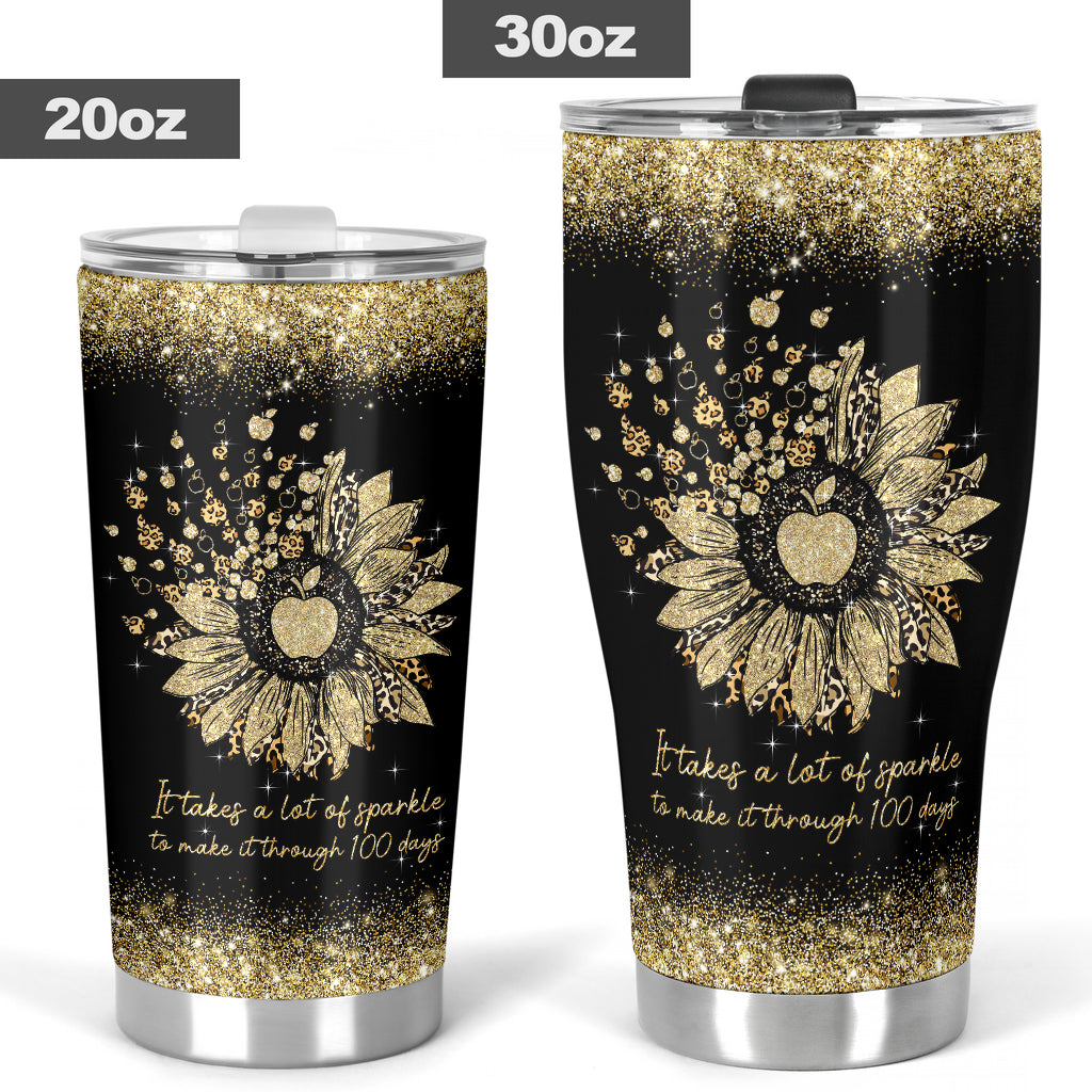 It Takes A Lot Of Spakle Faux Glitter Print Teacher Tumbler 0622