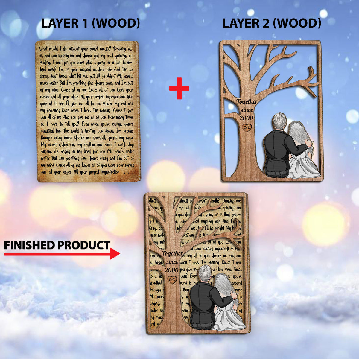 Our Wedding Song - gift for husband, girlfriend - Personalized 2 Layered Wood Sign / Wood Plaque