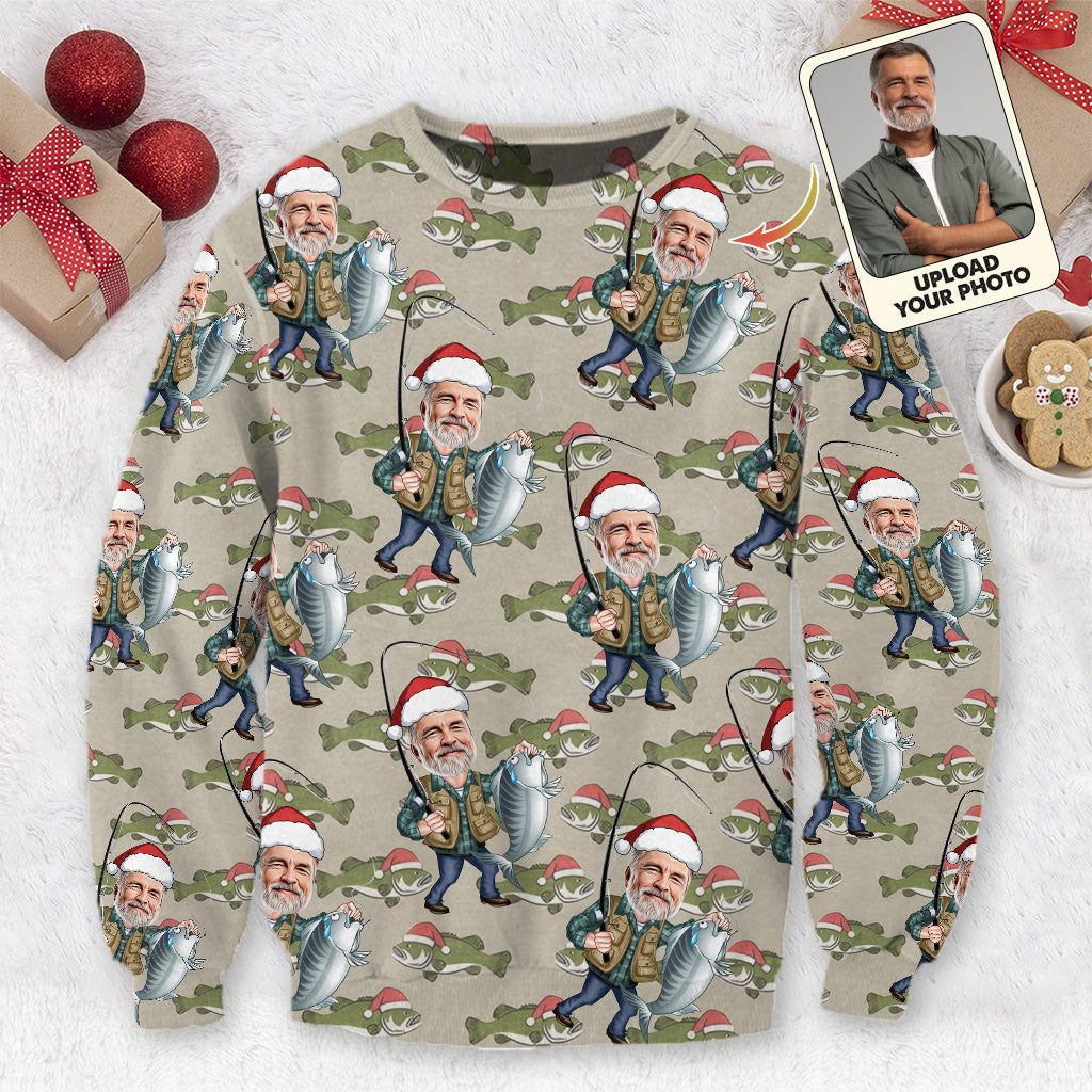 Fishing Christmas - Personalized Fishing Ugly Sweater