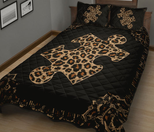 Lovely Puzzle Autism Awareness Quilt Set 0622
