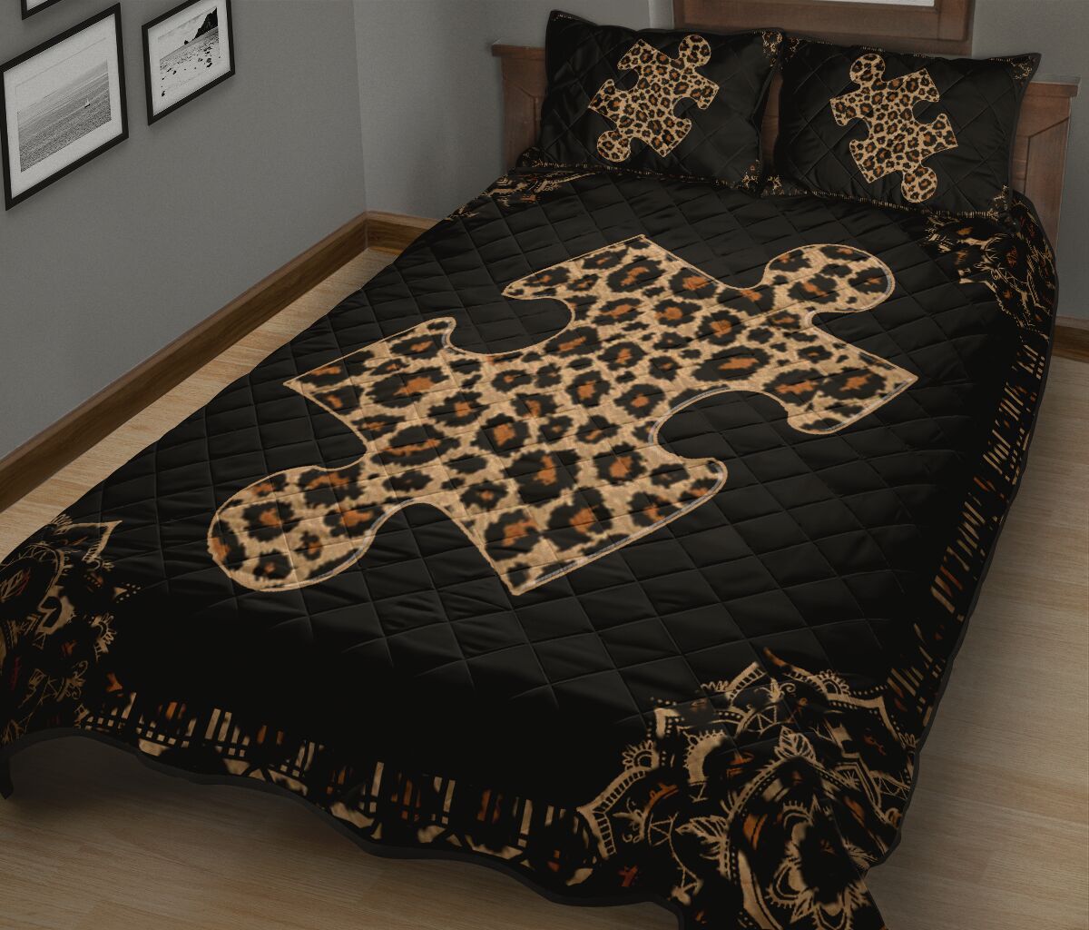 Lovely Puzzle Autism Awareness Quilt Set 0622
