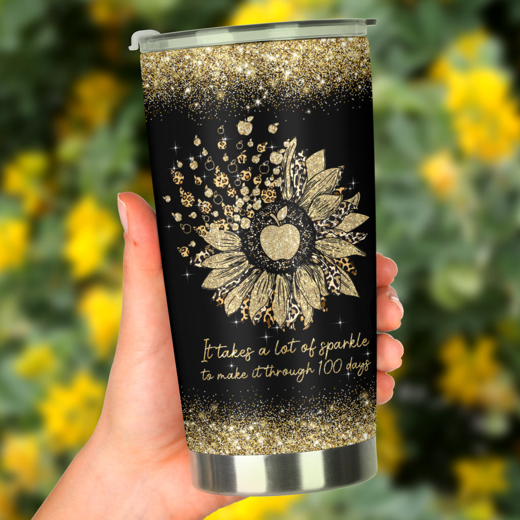 It Takes A Lot Of Spakle Faux Glitter Print Teacher Tumbler 0622