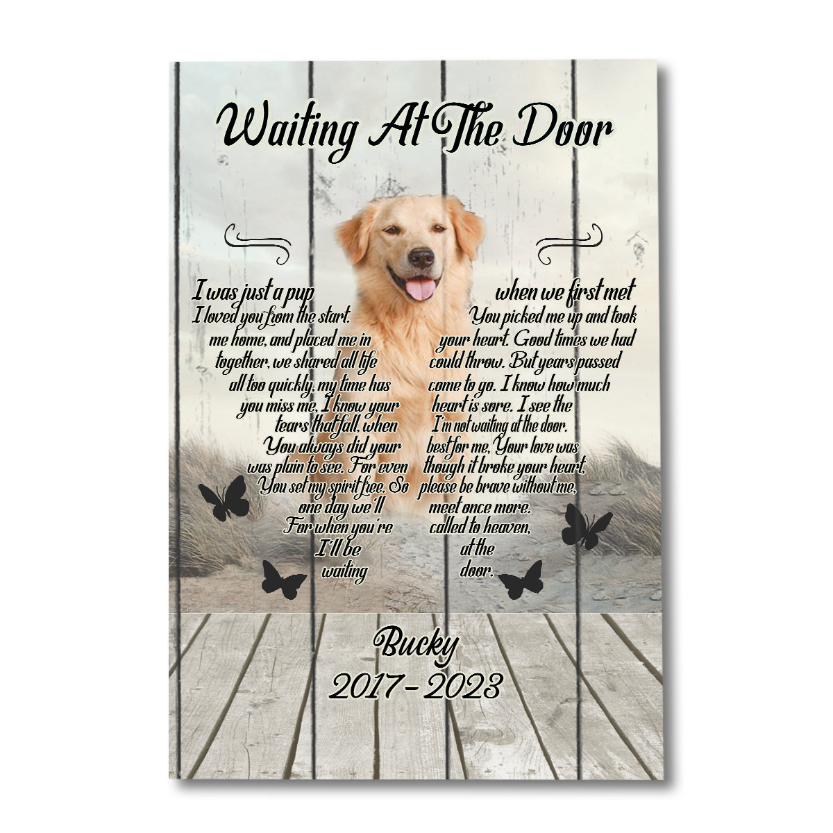 Waiting At The Door - Personalized Dog Canvas And Poster