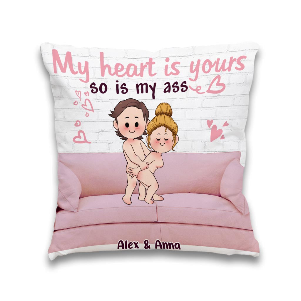 My Heart Is Yours - Personalized Couple Throw Pillow