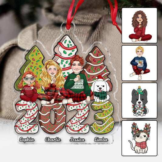 Merry Christmas - Personalized Family Transparent Ornament