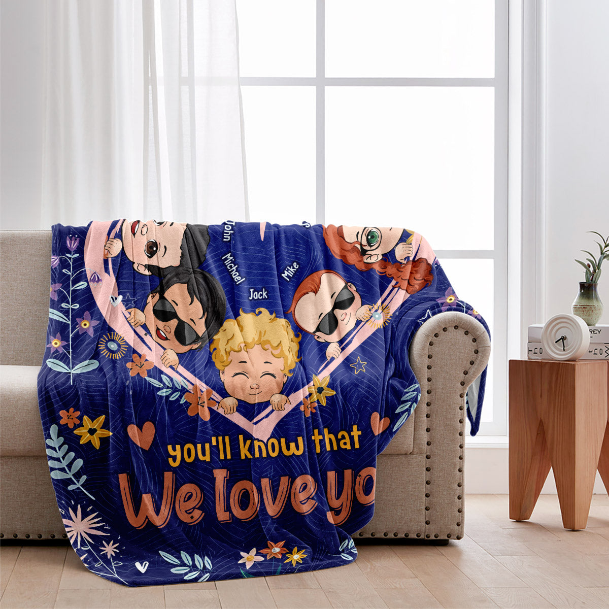 Whenever You Touched This Heart You'll Know That We Love You - Personalized Grandma Blanket