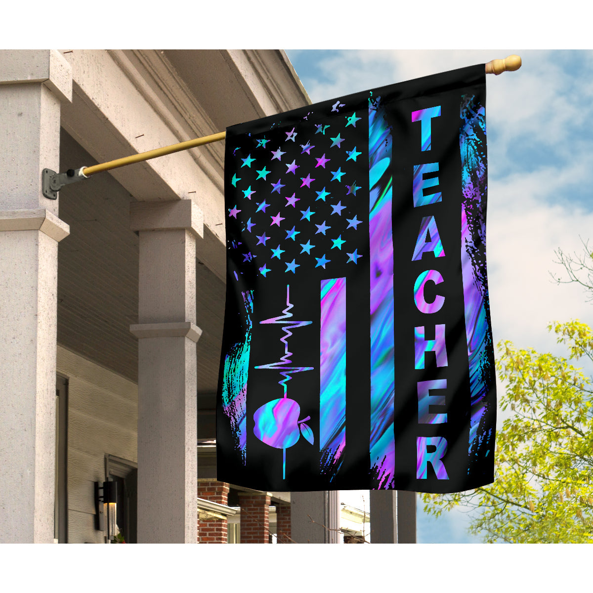 Teacher American Flag Teacher House Flag 0622