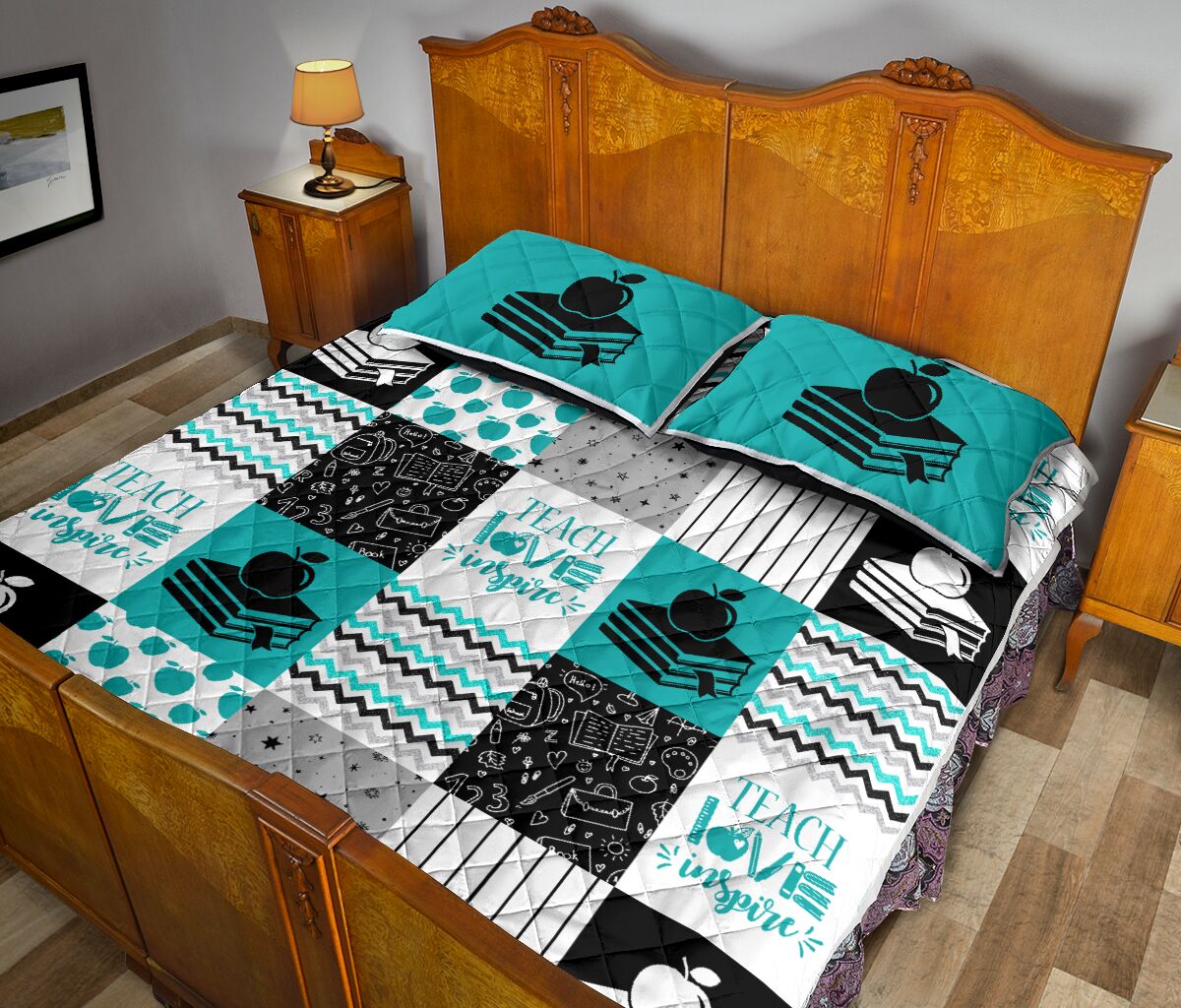 Teach Love Inspire Teacher Quilt Set 0622
