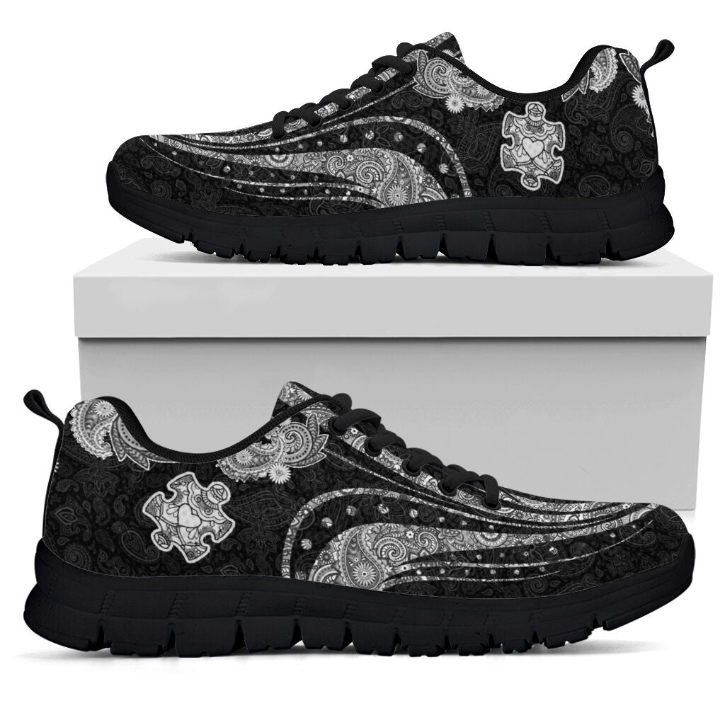 Puzzle Piece Mandala Autism Awareness Sneakers 0622