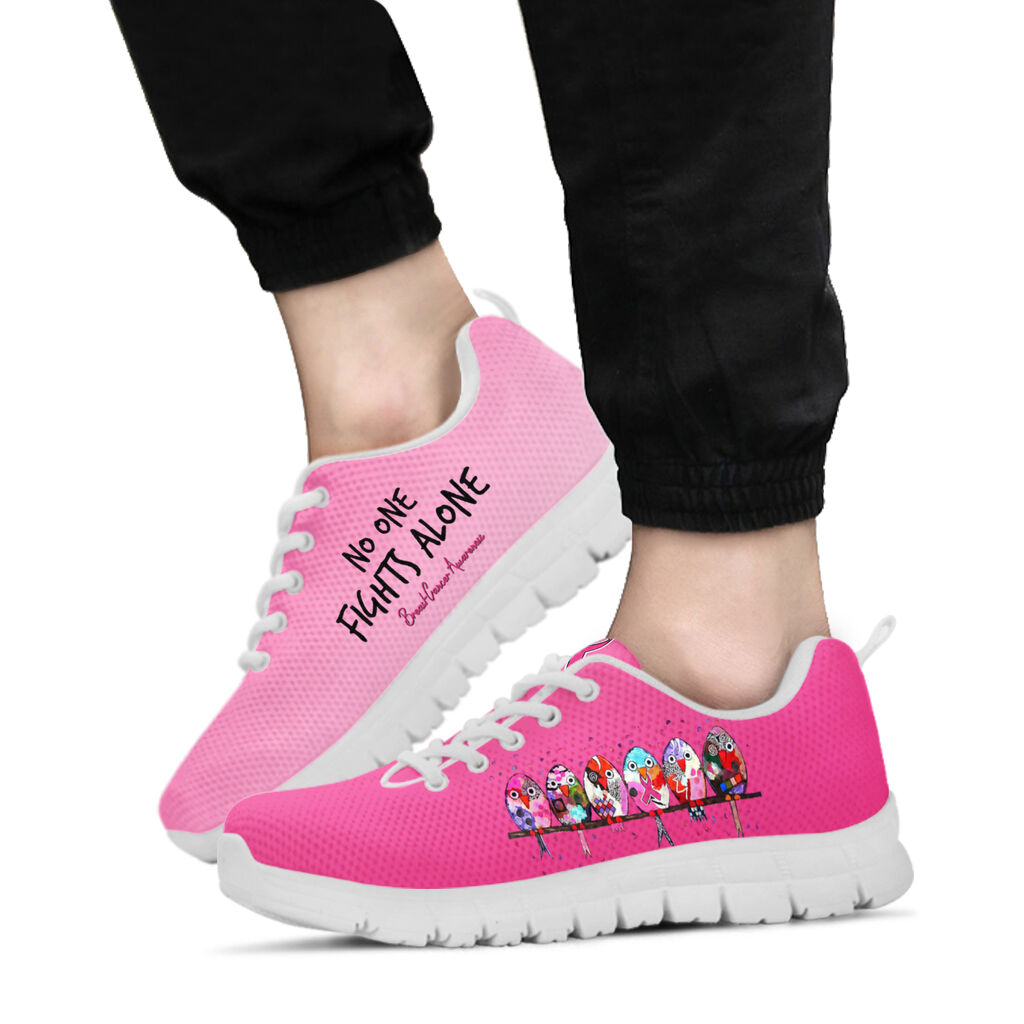 No One Fights Alone Breast Cancer Awareness Sneakers 0622