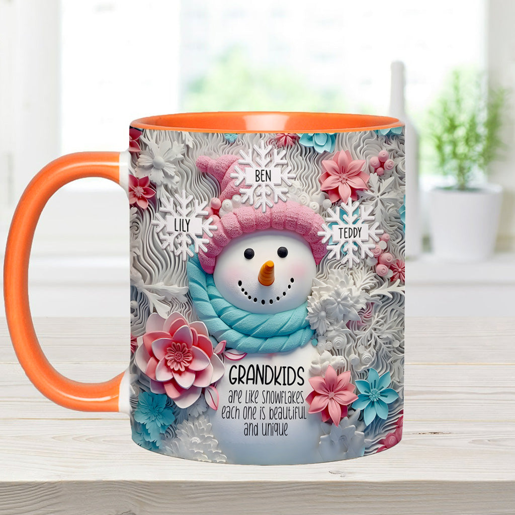 Grandkids Are Like Snowflakes - Gift for grandma - Personalized Accent Mug