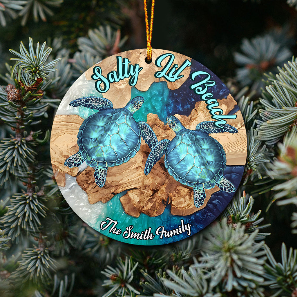 Salty Lil' Beach - Personalized Turtle Ornament