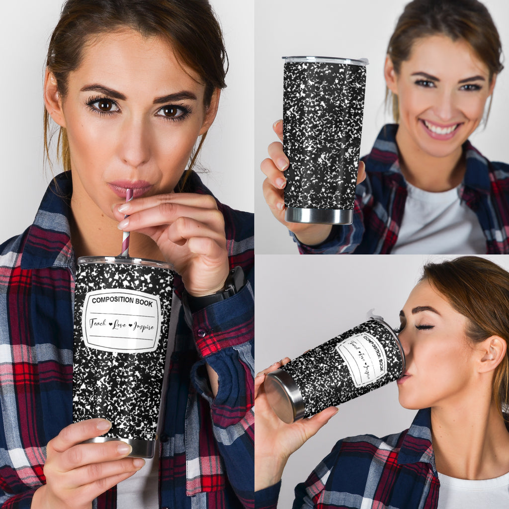 Composition Book Teacher Tumbler 0622
