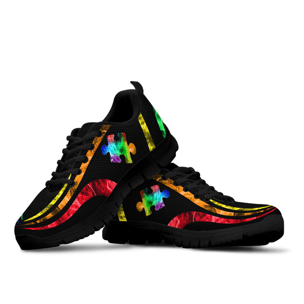 Smokey Rainbow Puzzle Autism Awareness Sneakers 0622