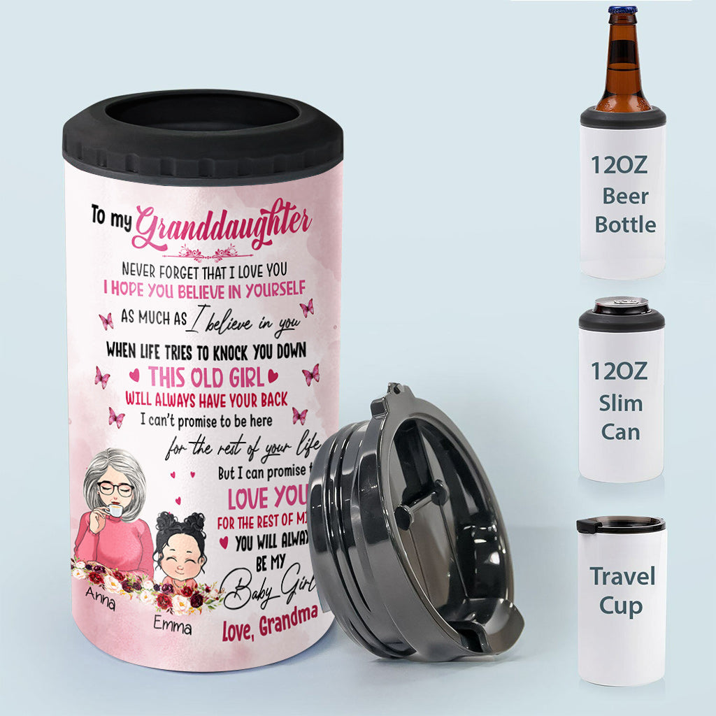 To My Granddaughter - Personalized Grandma Can Cooler