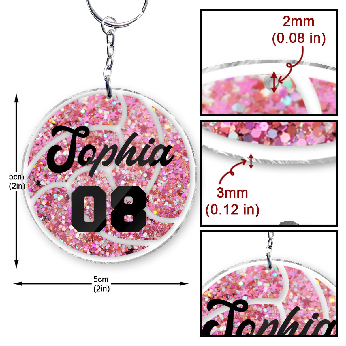 Volleyball Team - Personalized Volleyball Transparent Keychain
