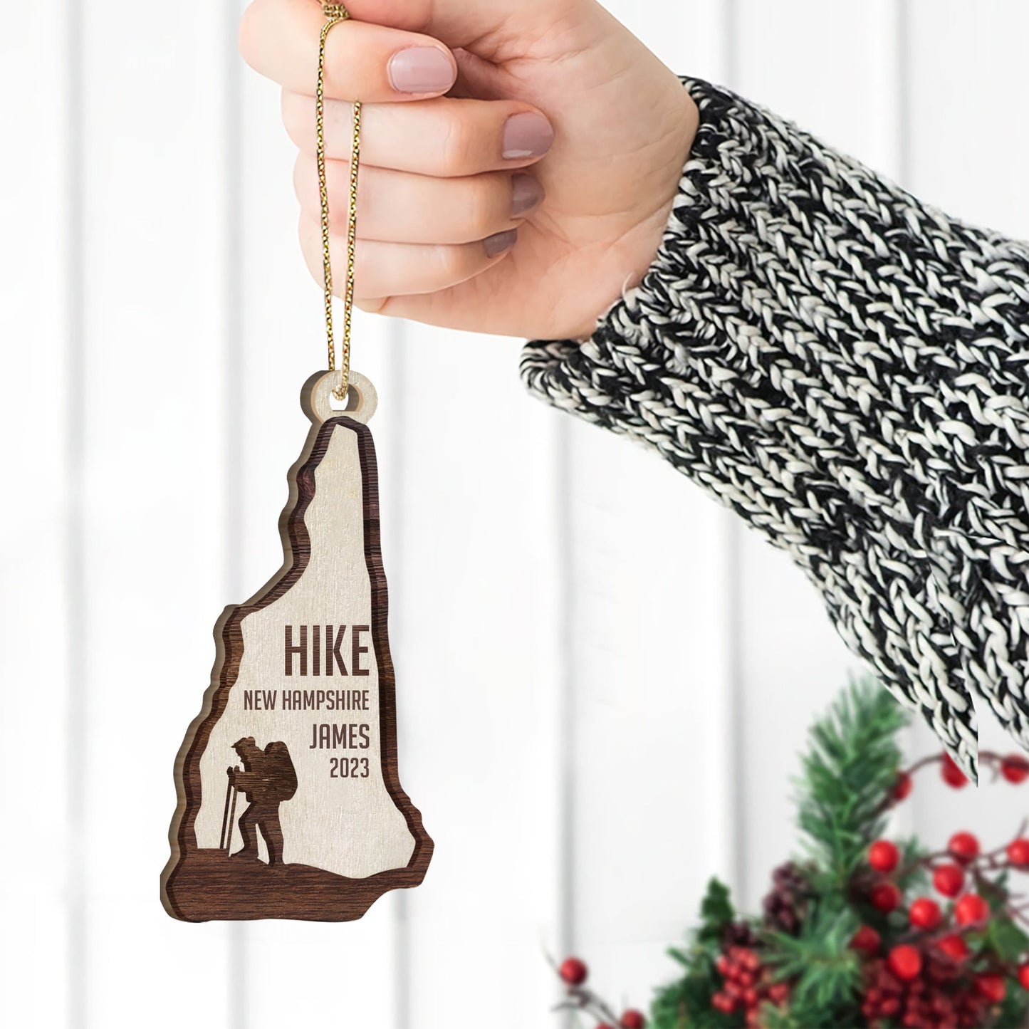 Hiking Team - Personalized Hiking 2 Layered Piece Ornament