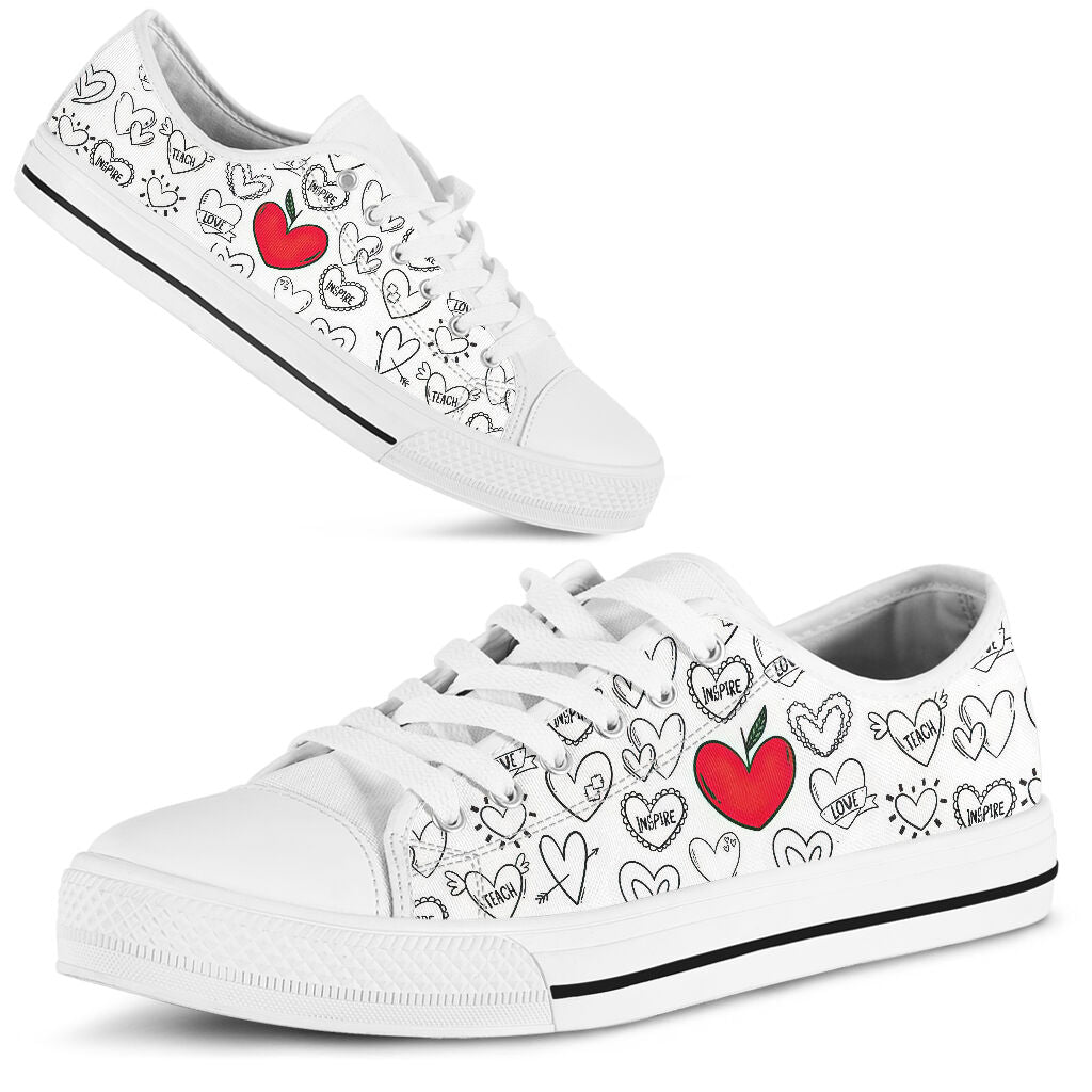 Teach Love Inspire Teacher Low Top Shoes 0622