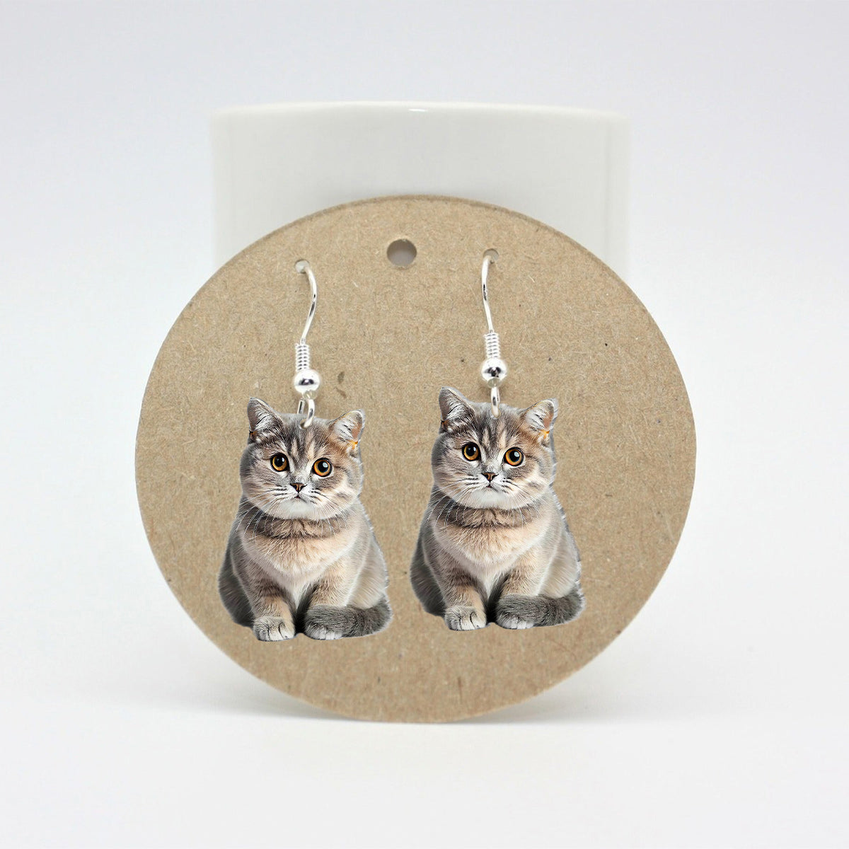 Personalized Photo Earrings - Gift for cat lovers, cat lover, dog lover - Personalized Earrings