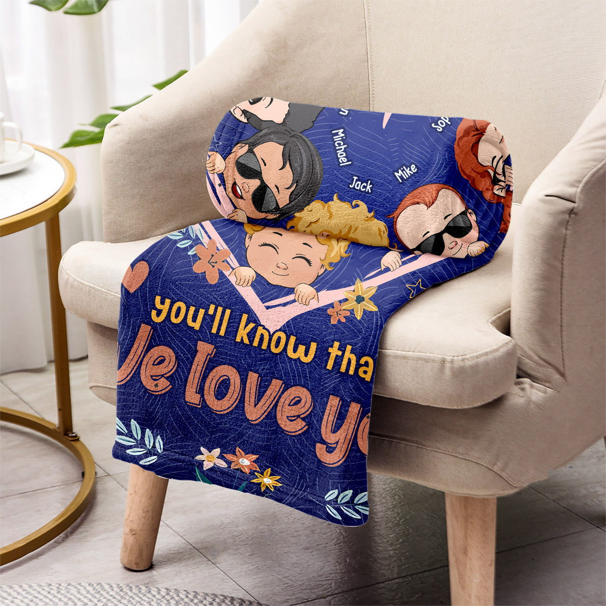 Whenever You Touched This Heart You'll Know That We Love You - Personalized Grandma Blanket