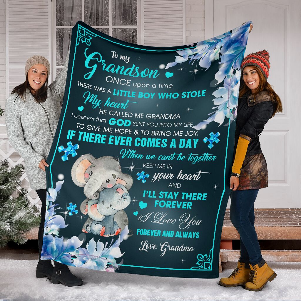 To My Grandson Autism Awareness Blanket 0622