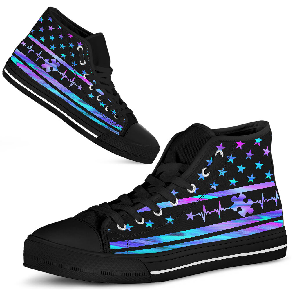 Magic Line Independence Day Autism Awareness High Top Shoes 0622