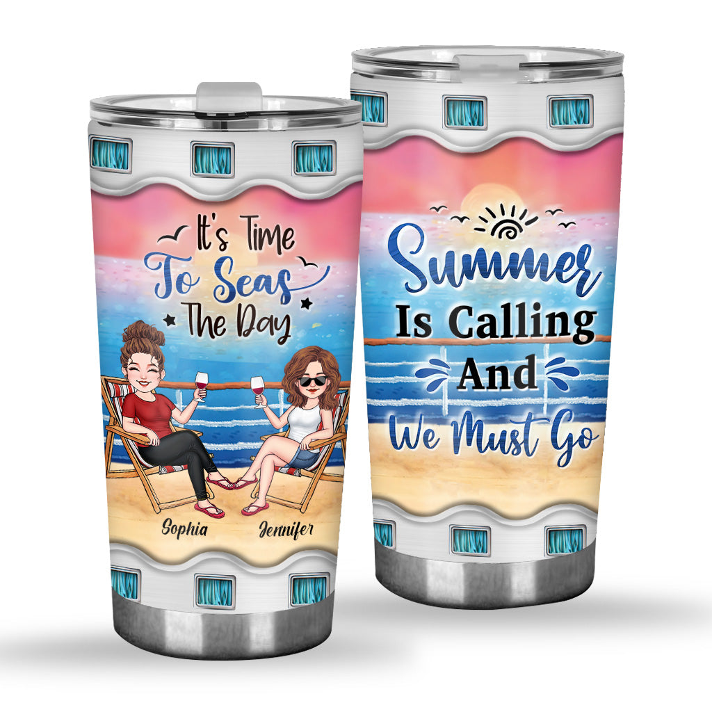 Time To Seas The Day - Personalized Cruising Tumbler