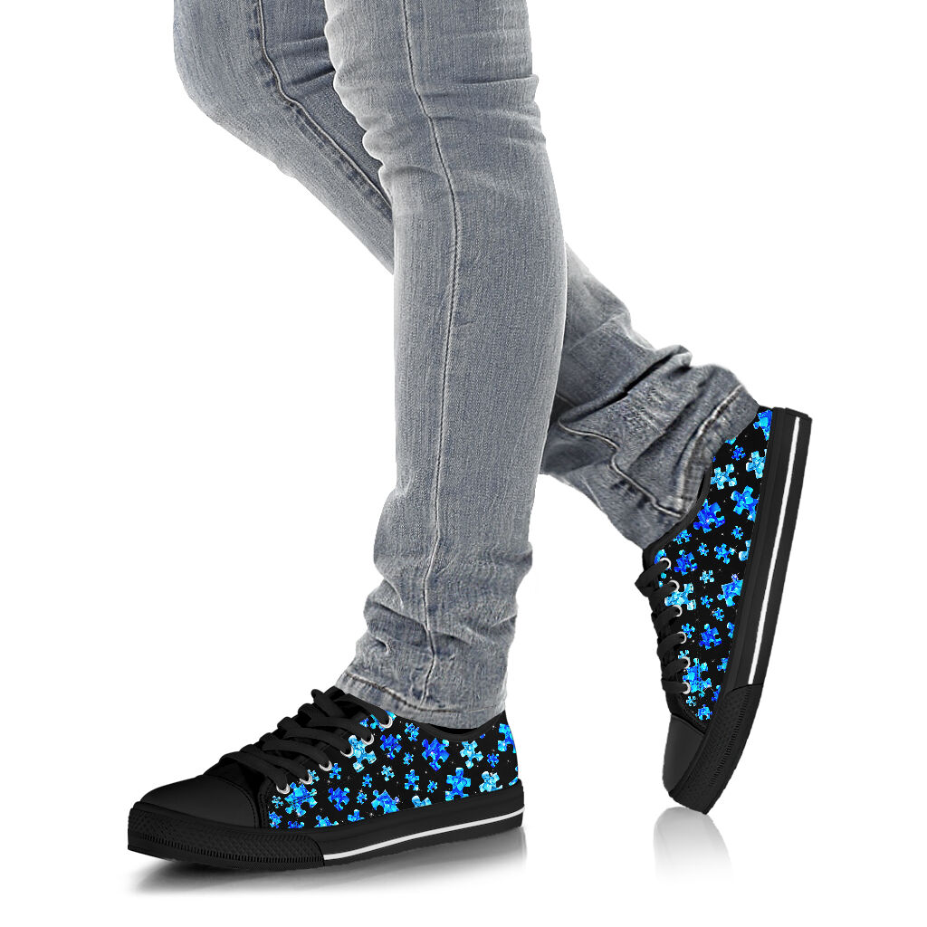 Love Needs No Words Autism Awareness Puzzle Piece Autism Awareness Low Top Shoes 0622