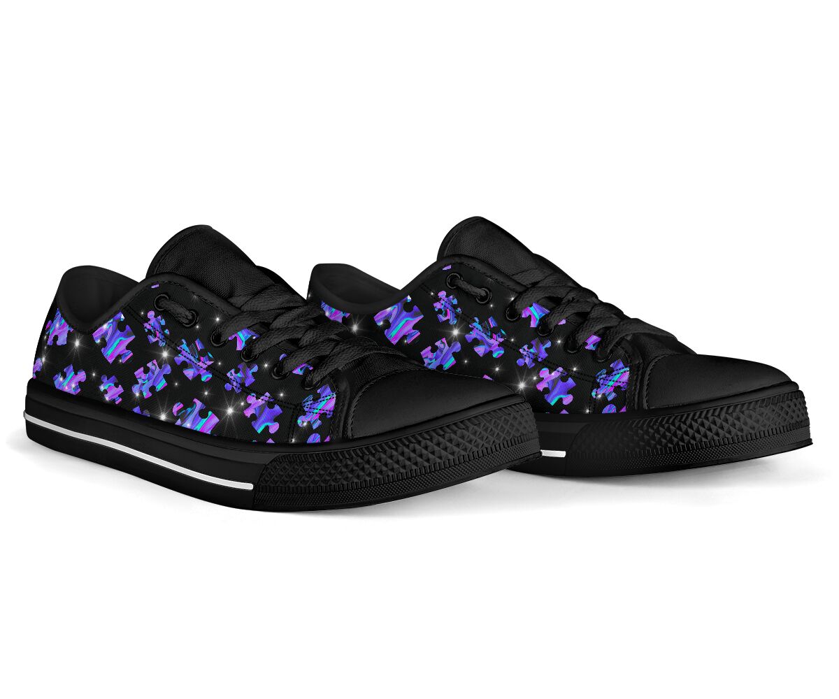 Magic Puzzle Autism Awareness Low Top Shoes 0622
