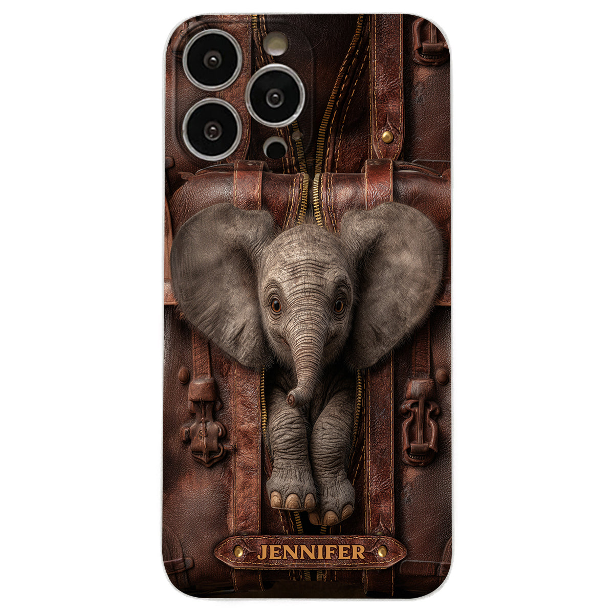 Just A Girl Who Loves Elephant - Personalized Elephant Leather Phone Case