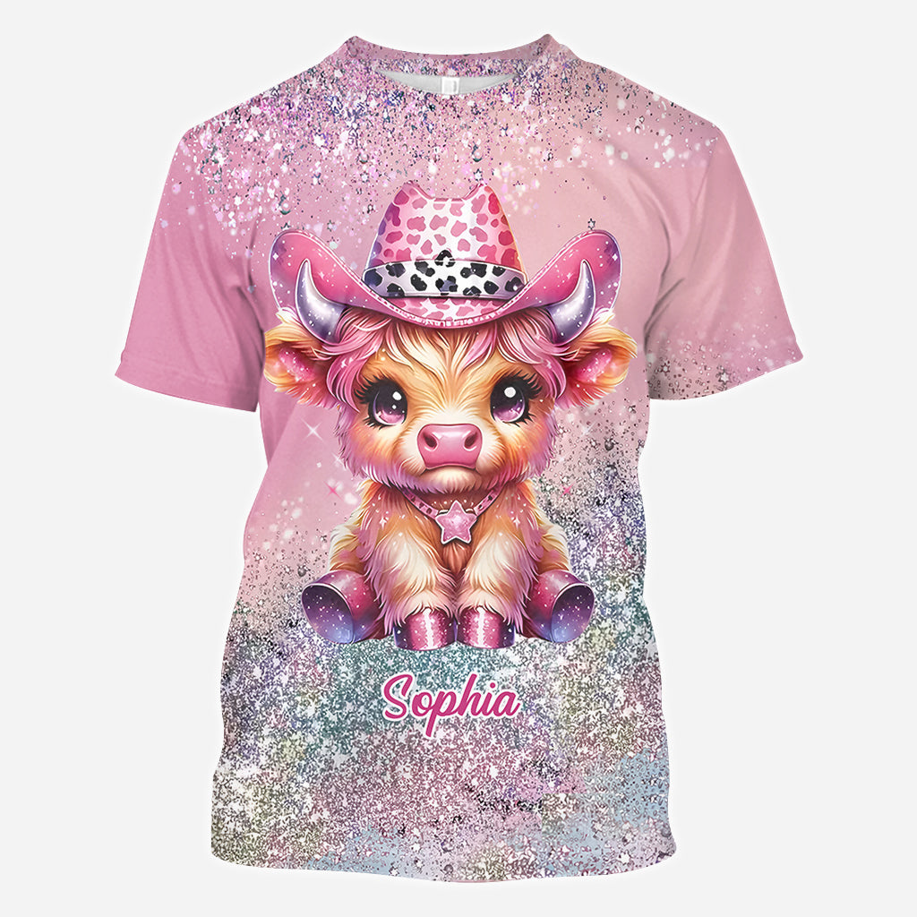Cute Highland Cow - Personalized Highland Cow All Over Shirt
