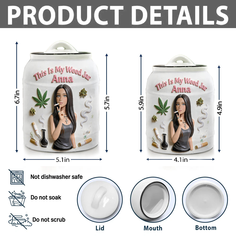 Cannabis Stash Jar - Personalized Weed Container Jar