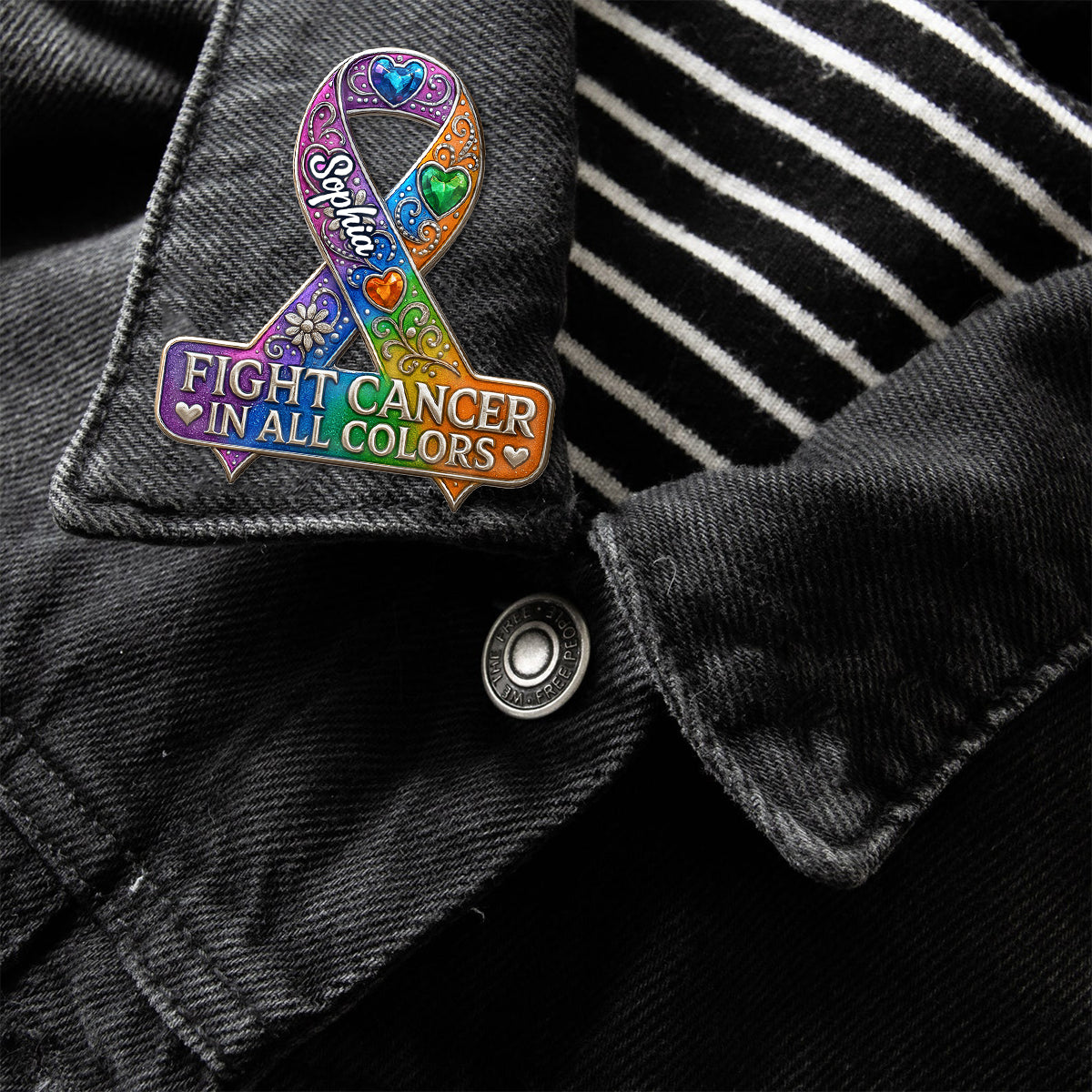 Fight Cancer In All Colors - Personalized Cancer Awareness Pin